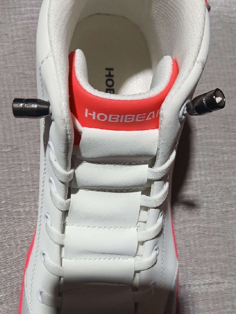 Hobibear White & Coral Lace-Up Sneaker - Picture 7 of 8